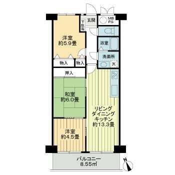 拡大写真:ライオンズマンション八事ガーデン壱番館 9階09の間取り