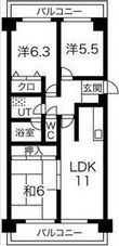 ライオンズマンション杁中ガーデンD棟の間取図