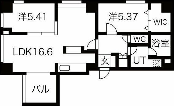 拡大写真:C・P・Pure隼人町 4階401の間取り