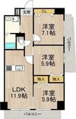 写真:インプルーブ金山 6階603の間取図