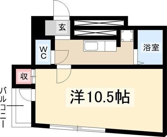 拡大写真:クレセール花の木 3階302の間取り