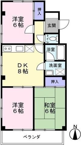拡大写真:第2マルヤスハイツ 3階303の間取り