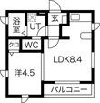 Caldo道徳公園 aの間取図