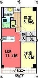 拡大写真:ラ・トゥール代官町 5階5Bの間取り