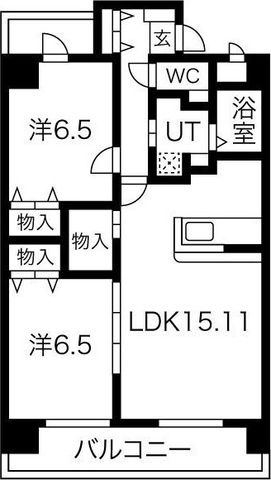 拡大写真:グレイス泉 9階905の間取り