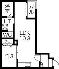拡大写真:Warren kannonⅠ 1階103の間取り