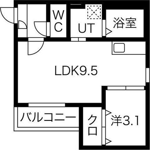 拡大写真:crecia浄心(クレシアジョウシン) 2階203の間取り