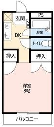 写真：丸七コーポⅢ4階の間取図