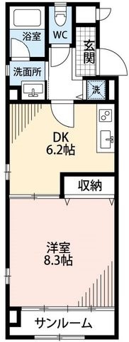 拡大写真:キュービックカーサ岡崎駅 3階301の間取り