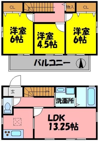 拡大写真:美作町戸建 1階-の間取り