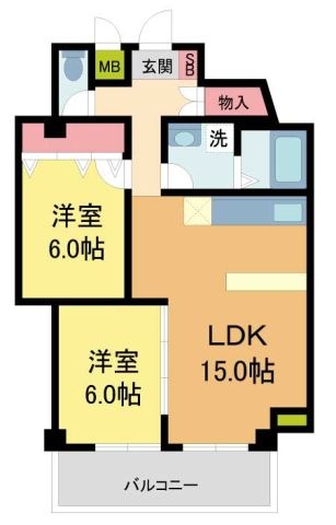 拡大写真:竹園マンション 3階301の間取り