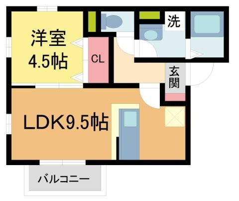 拡大写真:Excella見野(エクセラミノ) 2階203の間取り