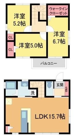 拡大写真:甲風園貸家 1階-の間取り