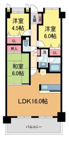拡大写真：レジオン川西多田 7階705の間取り