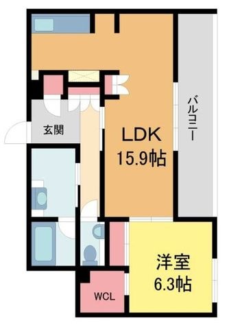 拡大写真:シークリサンス岡本 2階203の間取り