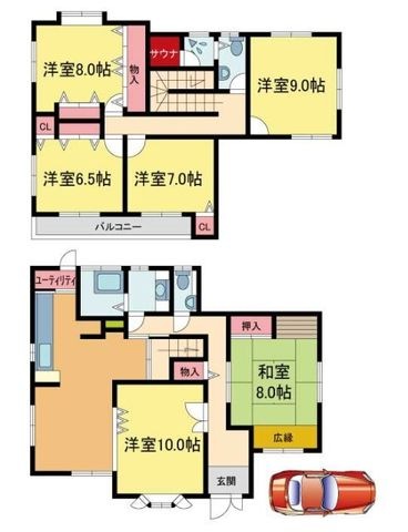 拡大写真:丸山台1丁目3-55戸建 2階-の間取り