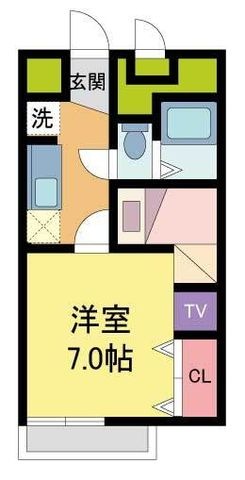 拡大写真:レオパレスプレリュード 2階201の間取り