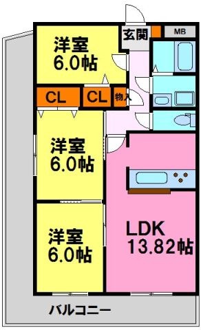 拡大写真:キャピタルビルド 1階103の間取り