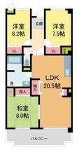 写真:夙川リンデンハイム 6階602の間取図