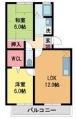 写真：フォンテーヌII 3階B305の間取図
