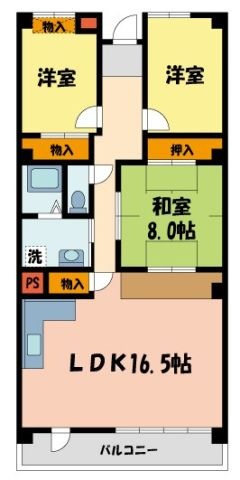 拡大写真:夙川リンデンハイム 2階204の間取り