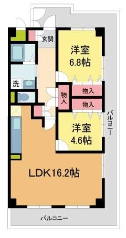 拡大写真:サンラトール甲陽園 2階201の間取り