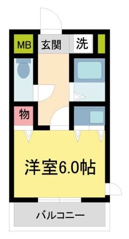 拡大写真:メリット伊丹 3階303の間取り