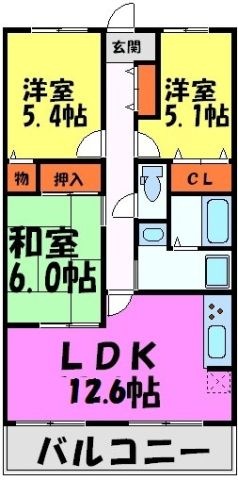 拡大写真:ルミエール多田 2階202の間取り