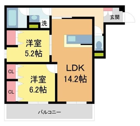 拡大写真:D-residence荘園 B 2階202の間取り