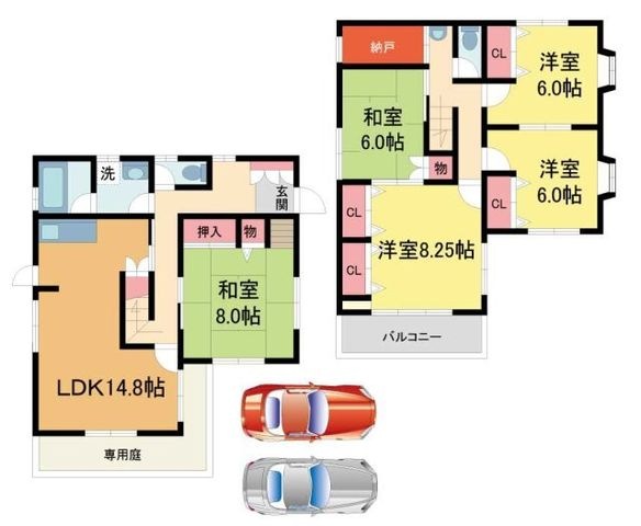 拡大写真:能勢町宿野171戸建 2階-の間取り