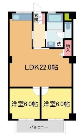 拡大写真:甲山グリーンハイツ 3階301の間取り