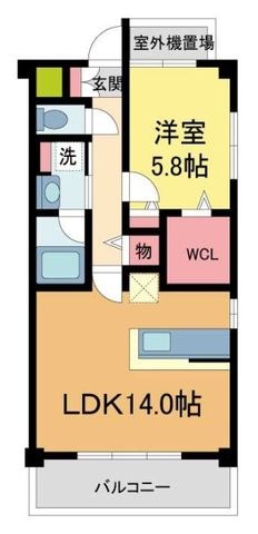 拡大写真:シュロス フォン コウナン 5階501の間取り