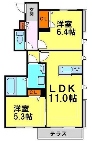 拡大写真:パストラルハイム 1階101の間取り