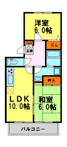 拡大写真:プロント雲雀丘 2階202の間取り