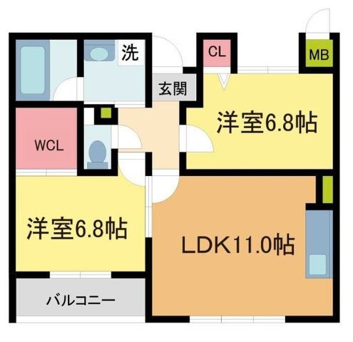 拡大写真:フローラル宝塚 1階103の間取り