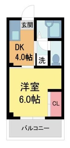 拡大写真:コスモハイツらん 2階203の間取り