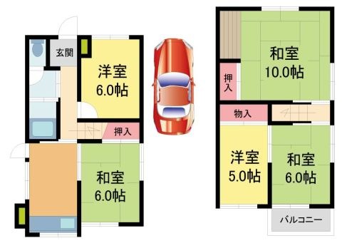 拡大写真:矢問1丁目14-26貸家 1階-の間取り