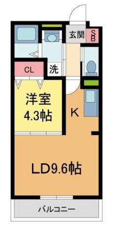 拡大写真:オーパスワン西宮 4階403の間取り