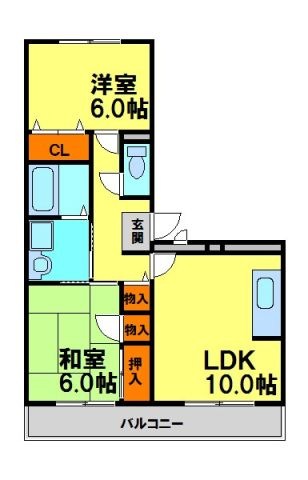 拡大写真:サンハイツツチタニ 2階206の間取り