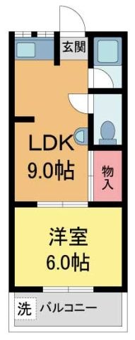 拡大写真:売布ハイツ 2階202の間取り