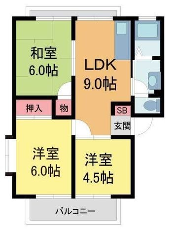 拡大写真:シルフィード花屋敷 2階205の間取り