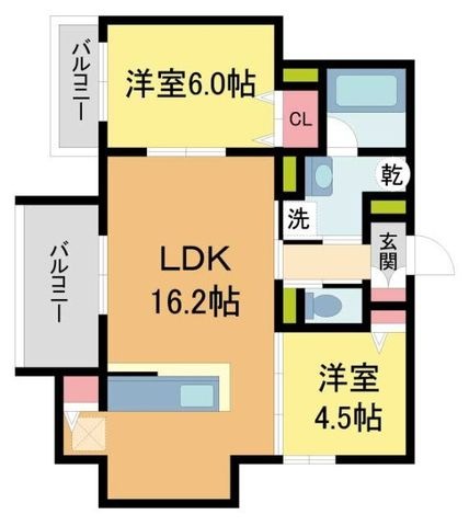 拡大写真:D-residence荘園 B 1階101の間取り