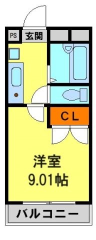 拡大写真:南花屋敷エイティーンハウス 3階303の間取り