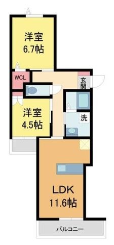 拡大写真:LaLaBrezza芦屋翠ヶ丘 3階301の間取り