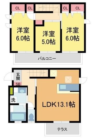 拡大写真:摂州打出住 1階2の間取り