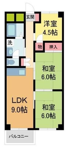 拡大写真:コボリクラスタ花屋敷 2階203の間取り