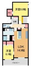 写真:グレイス神戸住吉 2階205の間取図