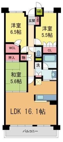 拡大写真:甲子園六石町ハイツ 2階204の間取り