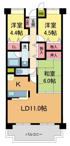 拡大写真:NTPRレジデンス甲子園四番町 3階306の間取り