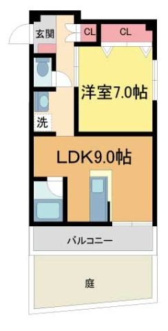 拡大写真:グランドハイツ浜甲子園 1階103の間取り
